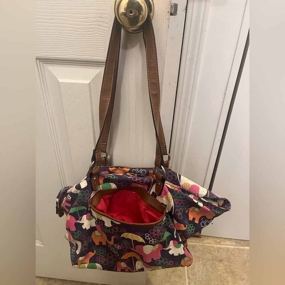 Colorful Elephant Print Tote Bag - Picture 2 of 8